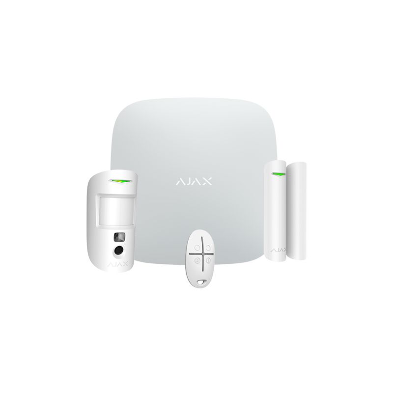 Ajax AJ-STARTERKITPLUS-CAM-W - Professional alarm kit, Certificate Grade 2, Ethernet…