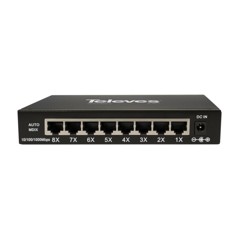 Commutateur Ethernet Layer 2 non gérable 8 ports, 10/100/1000 Mbps
