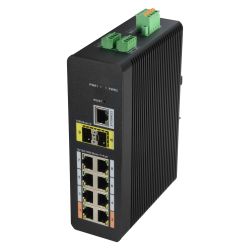 XS-SW1008HIPOE-MGF-120-DIN - X-Security PoE Switch, 10 RJ45 (8 PoE ports) + 2 fiber…