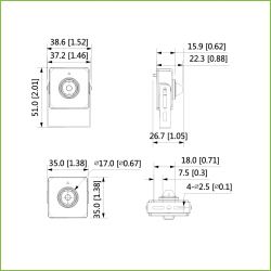 Dahua IPC-HUM8241-E1-L4 Mini IP Camera H265 Pinhole 2M DN WDR…