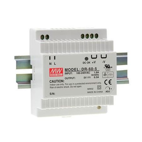 Mean well DR-60-12 Switching Power Supply for DIN Rail 54W 12VDC…