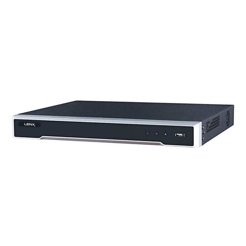 Lenx LX-N-216/2/16P NVR 16 canais 160 Mbps H265 HDMI 2 HDD 16 PoE