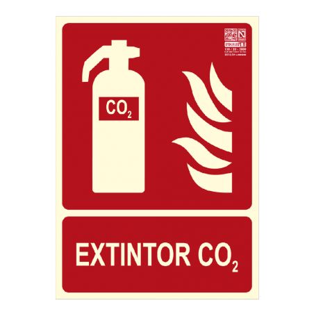Implaser EX224N-A4 CO2 fire extinguisher sign 29.7x21cm