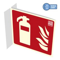 Implaser EX201BN Fire extinguisher sign on banner 21x21cm