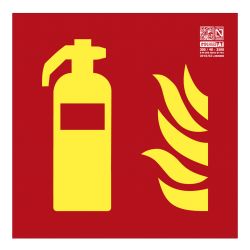 Implaser EX201L Class A fire extinguisher sign 21x21cm