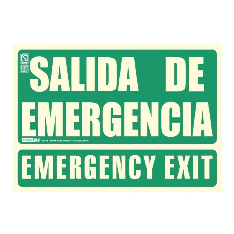 Implaser EV275N-A4 Emergency exit sign-emergency exit 29.7x21cm