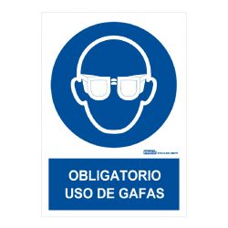Implaser OB03-A4 Sinal obrigatório uso de óculos 29,7X21cm