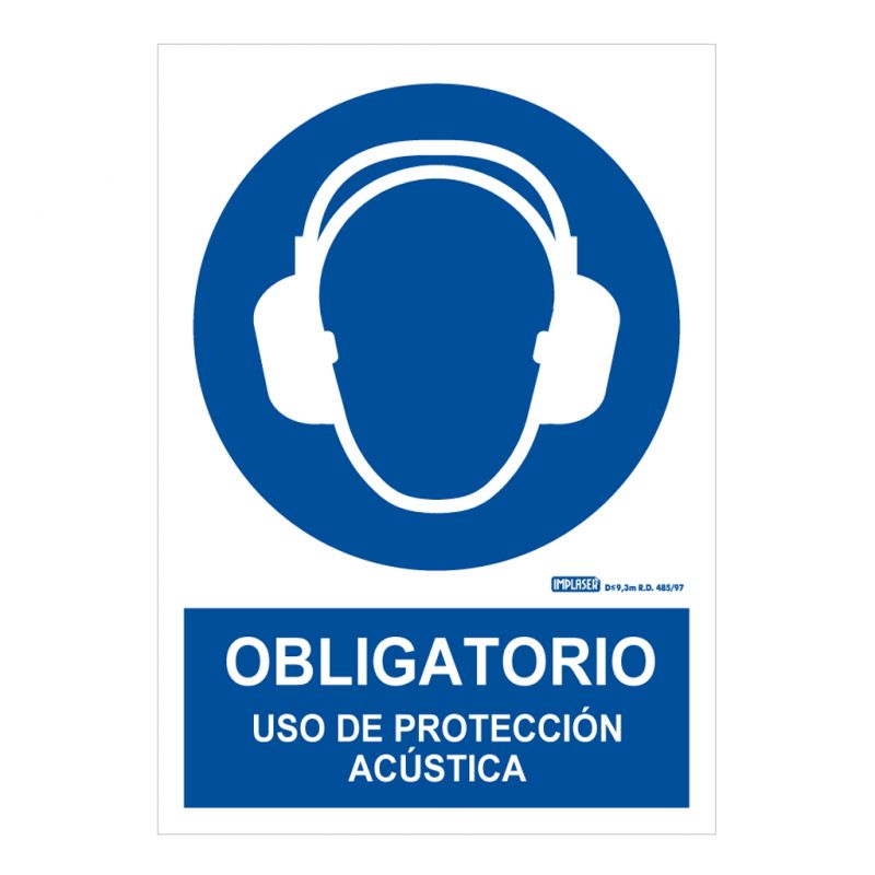 Implaser OB16-A4 Sinal obrigatório uso de proteção acústica…