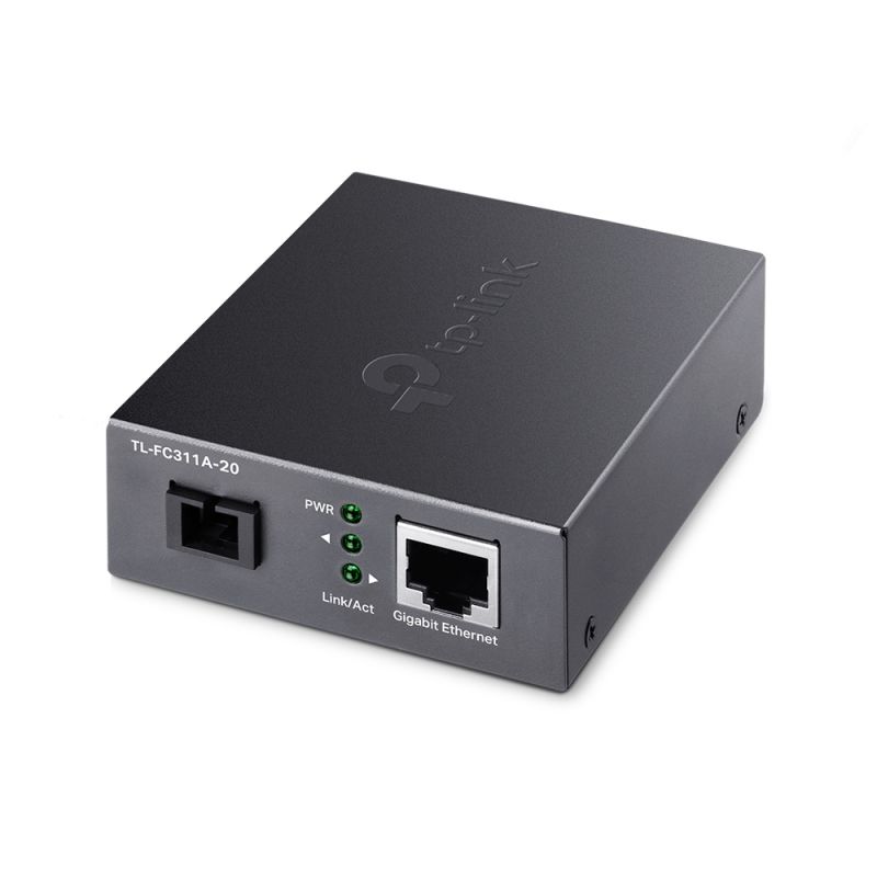 TP-LINK TL-FC311A-20 conversor de rede de média 1000 Mbit/s 1550 nm Modo único Preto