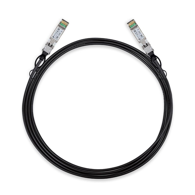 TP-LINK TL-SM5220-3M cabo de fibra ótica SFP+ DAC Preto