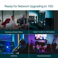 TP-LINK TL-SX1008 commutateur réseau Non-géré 10G Ethernet (100/1000/10000) Noir