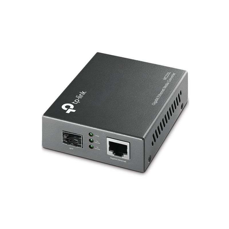 TP-LINK MC220L conversor de rede de média 1000 Mbit/s Multimodo, Modo único Preto