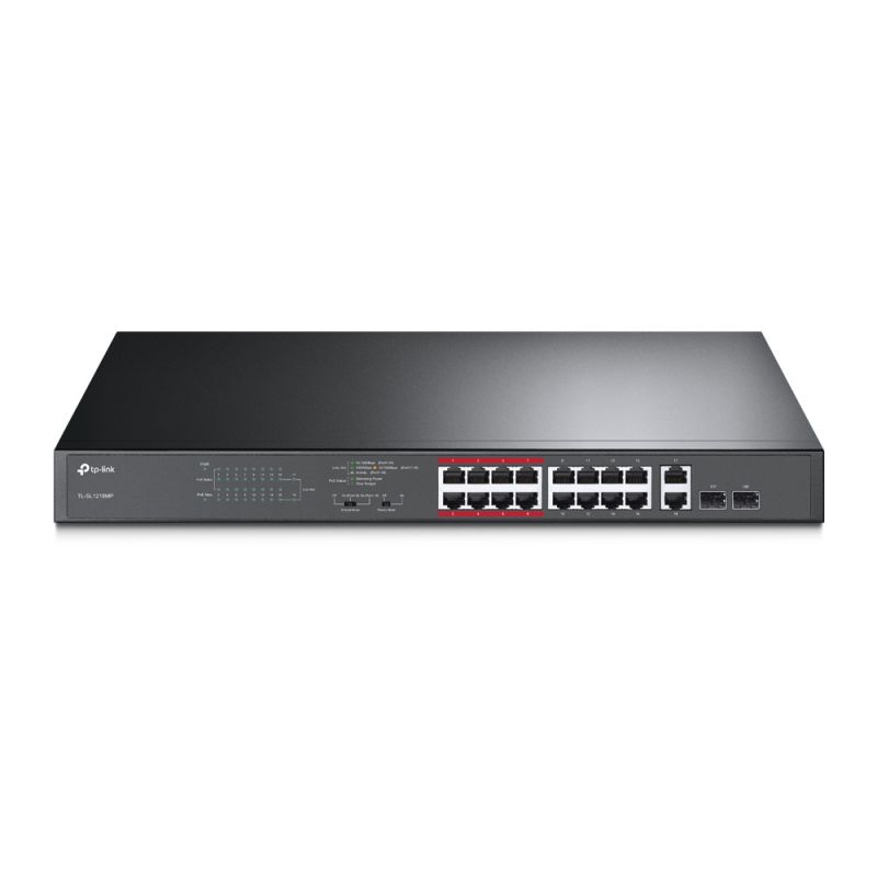 TP-LINK TL-SL1218MP network switch Gigabit Ethernet (10/100/1000) Power over Ethernet (PoE) Black