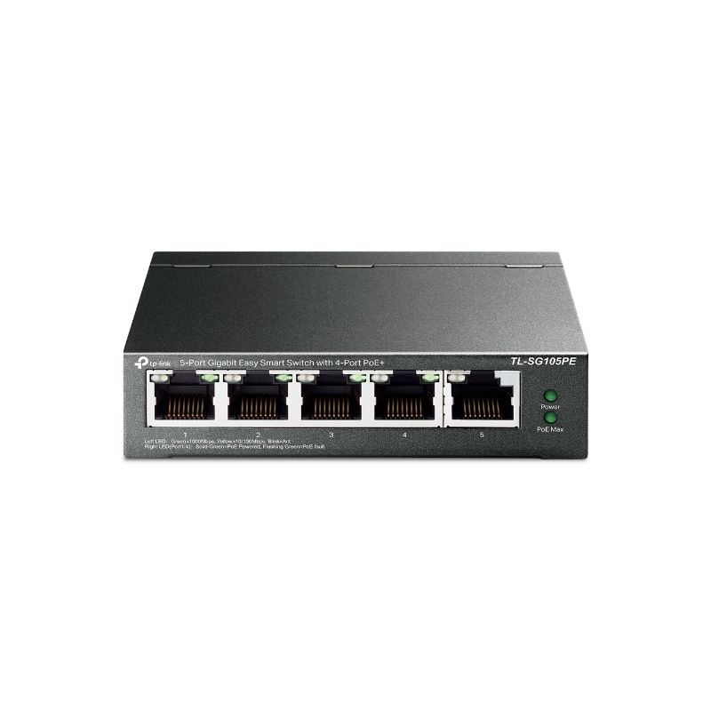 TP-LINK TL-SG105PE switch No administrado L2 Gigabit Ethernet (10/100/1000) Energía sobre Ethernet (PoE) Negro