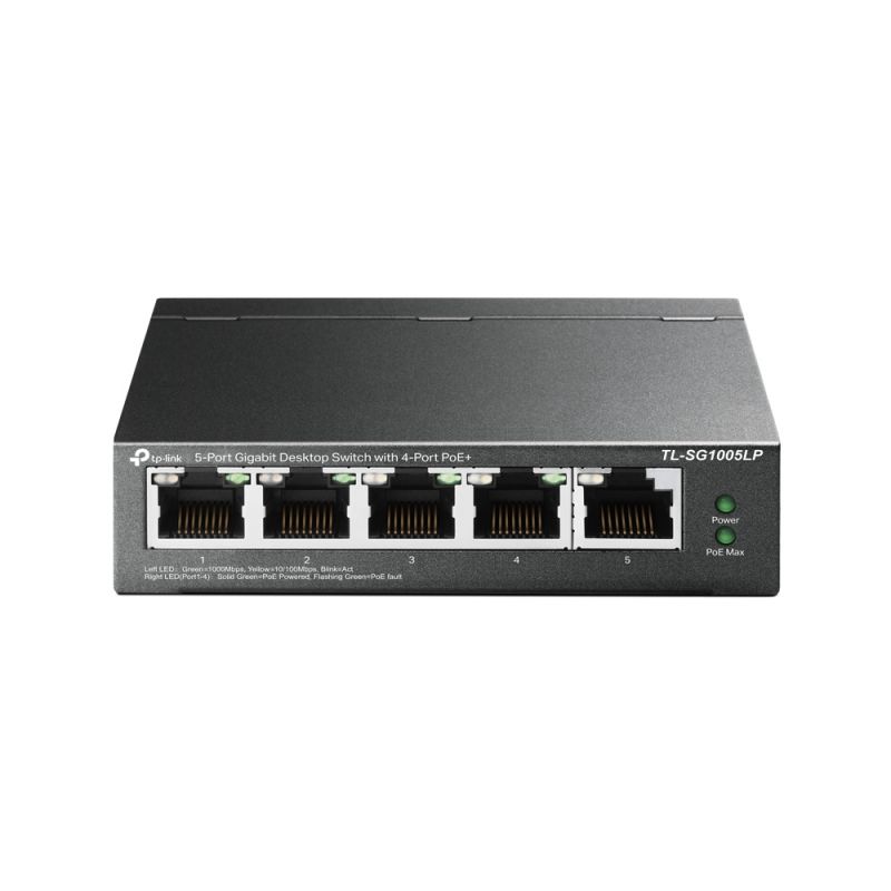 TP-LINK TL-SG1005LP network switch Unmanaged Gigabit Ethernet (10/100/1000) Power over Ethernet (PoE) Black