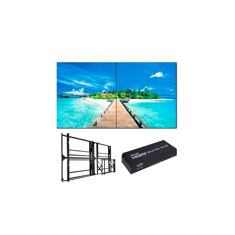 KIT-VIDEOWALL55-2X2-WALL-V2 - Kit de Videowall completo, Monitores LED 55\",…