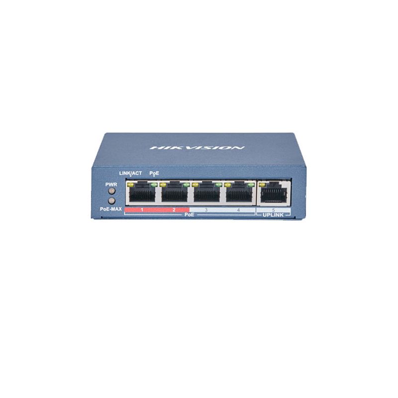 Hikvision Basic DS-3E0105P-E(B) Switch PoE+ 100Mbps 4 ports (1…