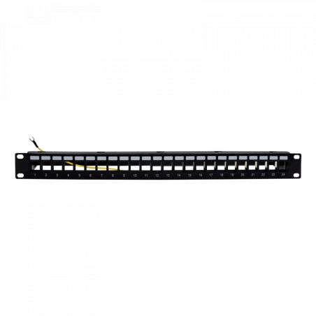 Panel regleta Rack fibra óptica 1U 19 8 Schuko 16A ON/OFF TELEVES