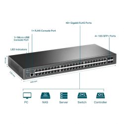 TP-Link TL-SG3452X commutateur réseau Géré L2+ Gigabit Ethernet (10/100/1000) 1U Noir