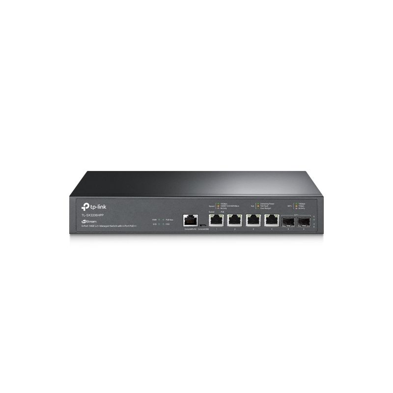 TP-Link TL-SX3206HPP switch Gestionado L2+ 10G Ethernet (100/1000/10000) Energía sobre Ethernet (PoE) Negro