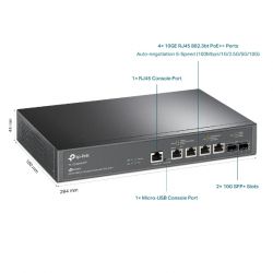 TP-Link JetStream 6-Port 10GE L2+ Managed Switch with 4-Port PoE++