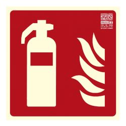 Implaser EX201N-20M Fire extinguisher sign 42x42cm. 20m