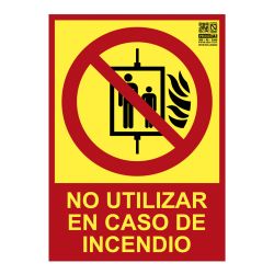 Implaser EX221L Sign do not use in case of fire Class A 21x15cm