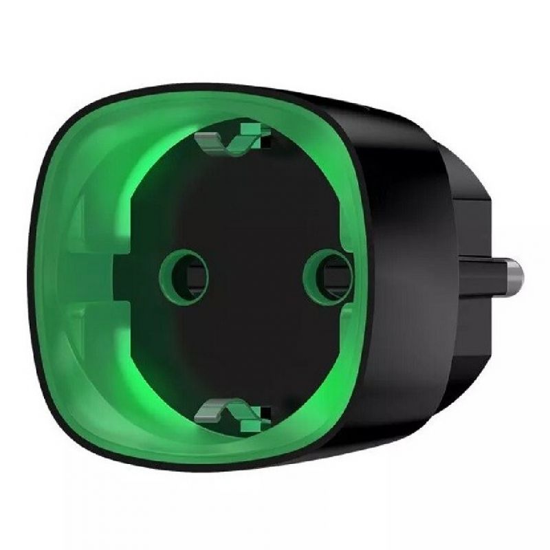 Enchufe inteligente Ajax negro con medidor de consumo y control remoto
