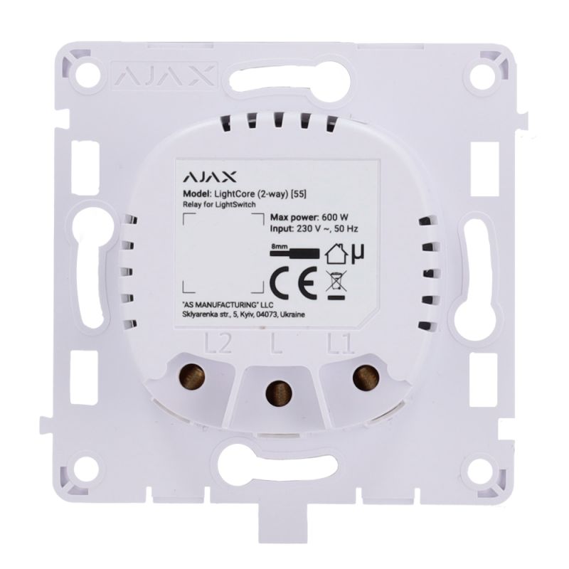 Ajax AJ-LIGHTCORE-2W - Relé para interruptor de luz conmutable, Inalámbrico…