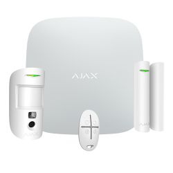 Ajax AJ-STARTERKIT-CAM-4G-W - Kit d\'alarme professionnelle, Degré recommandé 2,…