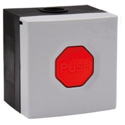 STI WSS3 7R04 STI. Pulsador WSS3. Carcasa blanca, botón rojo