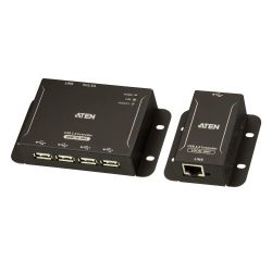 ATEN UCE3250-AT-G El extensor USB 2.0 Cat 5 de 4 puertos UCE3250 es un dispositivo de dos unidades…