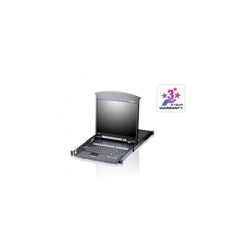 ATEN KL1508AM-AXA-XG Le commutateur KVM ALTUSEN KL1508A avec écran LCD dispose d'un seul écran de…