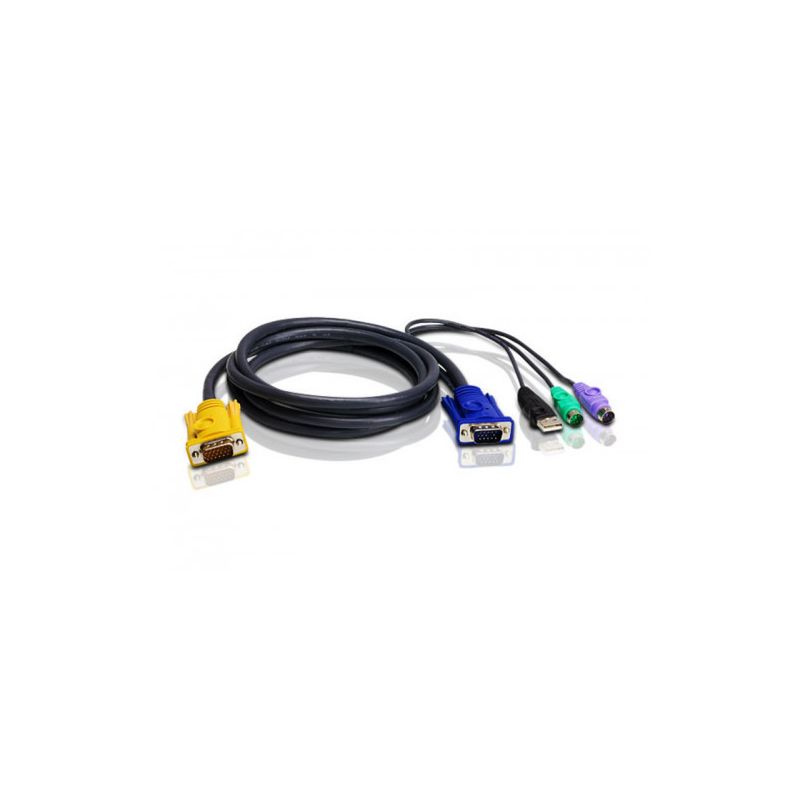 ATEN 2L-5302UP Connecteur PC : USB & PS/2.- Connecteur console : SPHD 3 en 1…