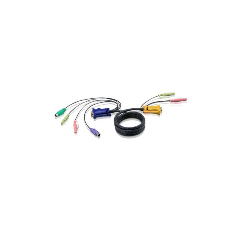 ATEN 2L-5302P Câble Aten KVM PS/2 avec audio et SPHD 3 en 1 de 1,8 m