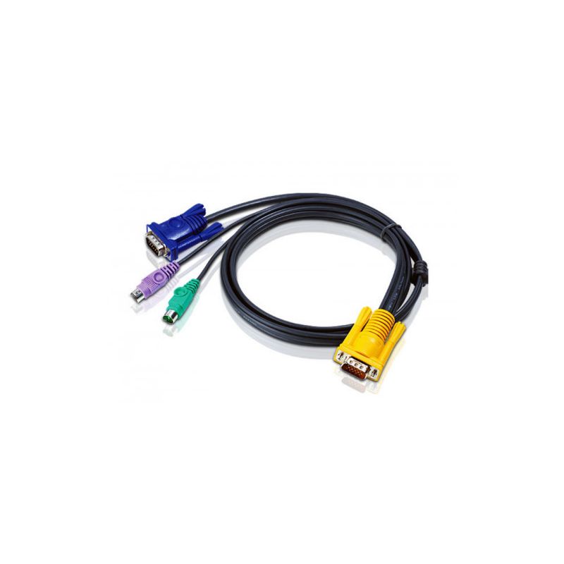 ATEN 2L-5210P Attention 2L-5210P. Cable length: 10 m, Video port type: VGA, Product colour: Black