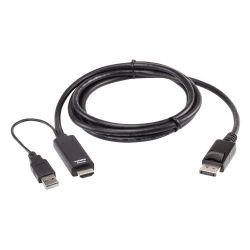 ATEN 2L-7D02HDP El cable HDMI a DisplayPort True 4K de 1,8 m 2L-7D02HDP de ATEN está diseñado…