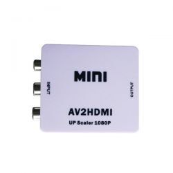 Conversor AV 3xRCA  (audio+video)  a HDMI, reescala a 1080p, alimentado por USB