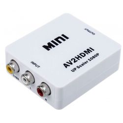 Conversor AV 3xRCA  (audio+video)  a HDMI, reescala a 1080p, alimentado por USB