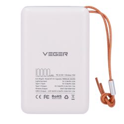 Veger VG-W1151-W - VEGER, Power bank magnético y inalámbrico con LEDs,…