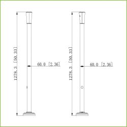 Dahua ITSZJ-1101-12 1.2m white aluminum pole for ITC2xxx-O4…