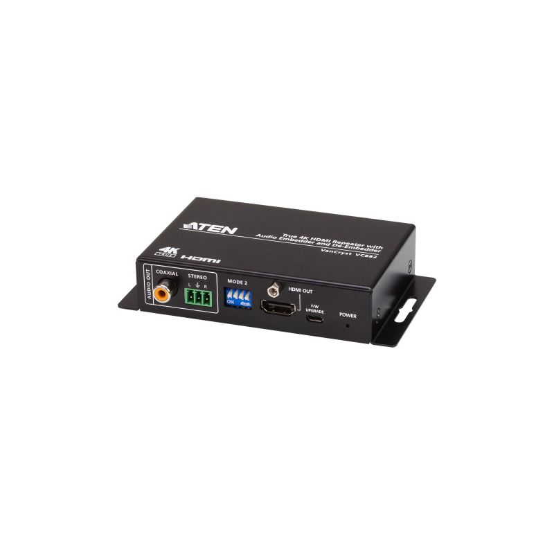 ATEN VC882-AT-G The VC882 is a True 4K HDMI repeater with audio embedding and de-embedding capable…