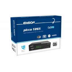 Edision Picco T265+ Receptor Terrestre TDT DVB-T2 y por Cable DVB-C, H265  HEVC FTA Full HD PVR, USB, HDMI, SCART, S/PDIF, Sensor IR &  Basics -  Cable HDMI 2.0 de Alta