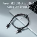Anker ANK-322-USBA-USBC-90-B - Anker, Cable USB2.0, Carga rápida hasta 15W, USB-A a…