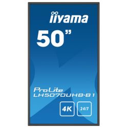 IIYAMA LH5070UHB-B1 iiyama LH5070UHB-B1. Design do produto: Tela plana para sinalização digital