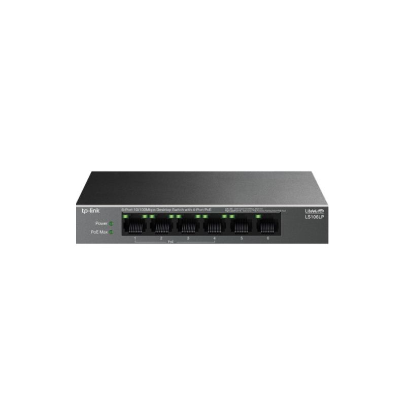 TP-LINK LS106LP Interface de switch desktop Tp link - 6 portas RJ45 10/100 Mbps (4 portas 10/100…