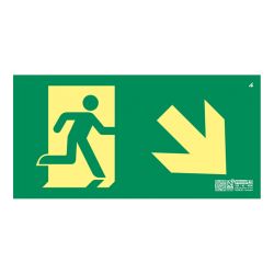 Implaser EV358L Right Stairway Down Exit Sign Class A 32x16cm