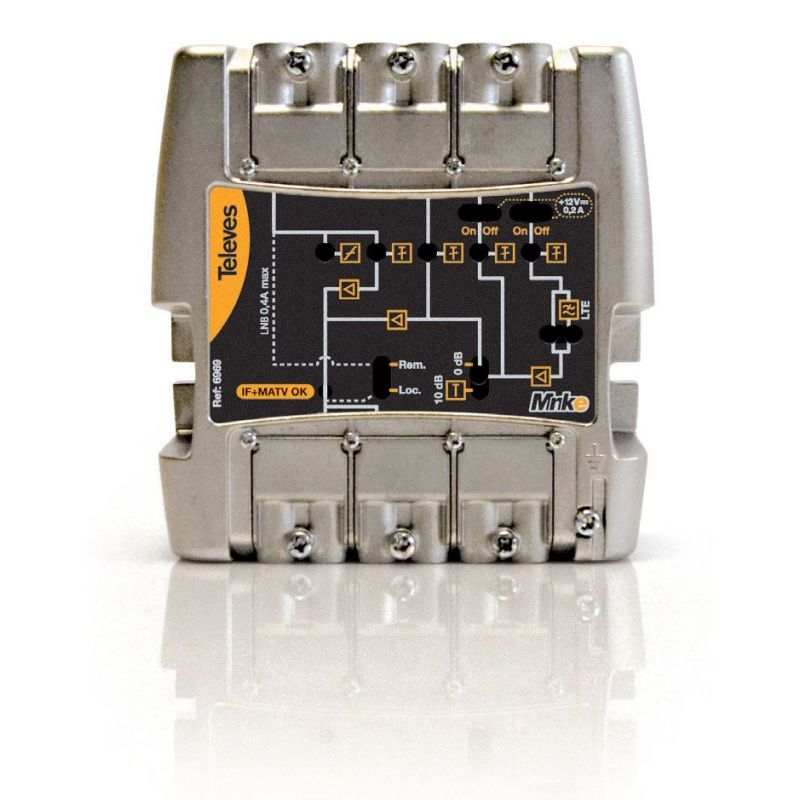Amplificateur série MiniKom "Easy F" 5e/1s FM-V-U-21...32-36...60/69 LTE Televes
