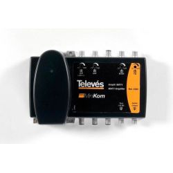 Amplificateur multibande terrestre 4e/1s BI/BIII-FM-UHF-UHF série ''Minikom'' Televes