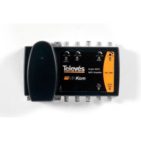 Amplificateur multibande terrestre 4e/1s BI/BIII-FM-UHF-UHF série ''Minikom'' Televes